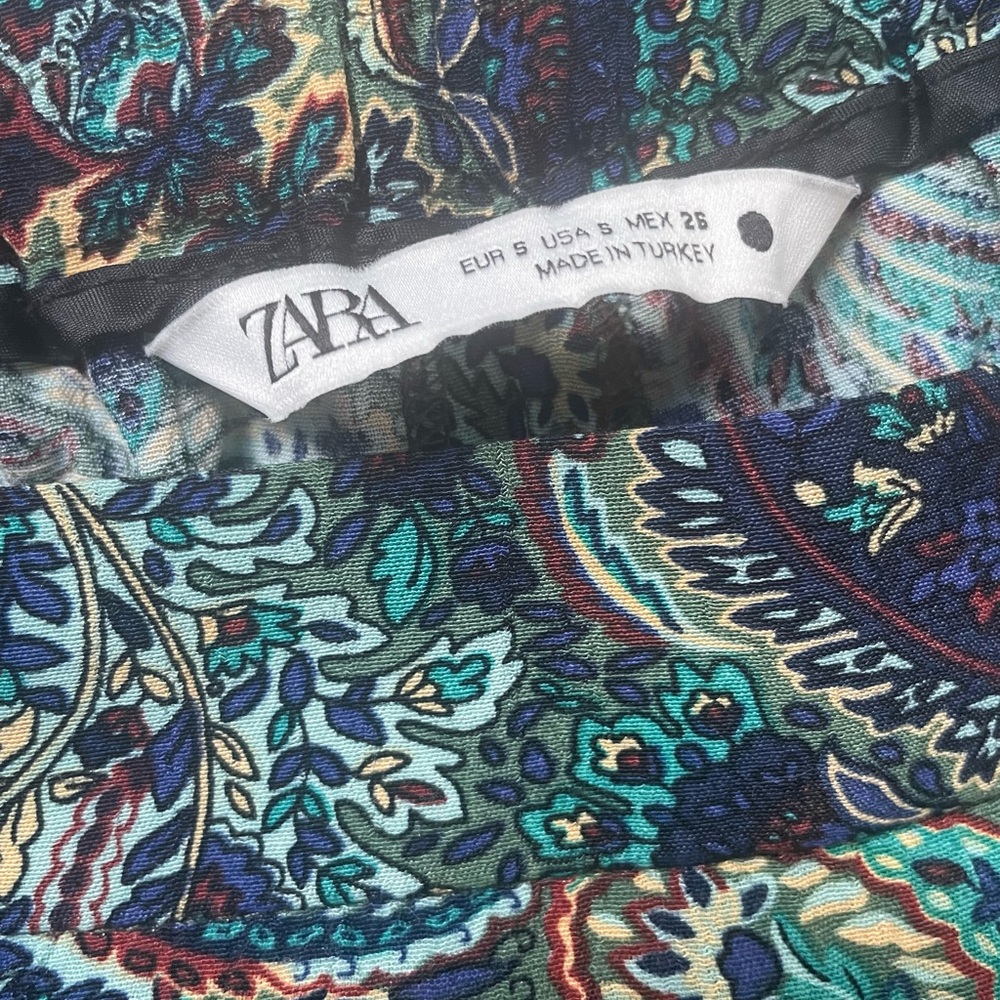 Zara Multicolor Paisley Bootcut Pants